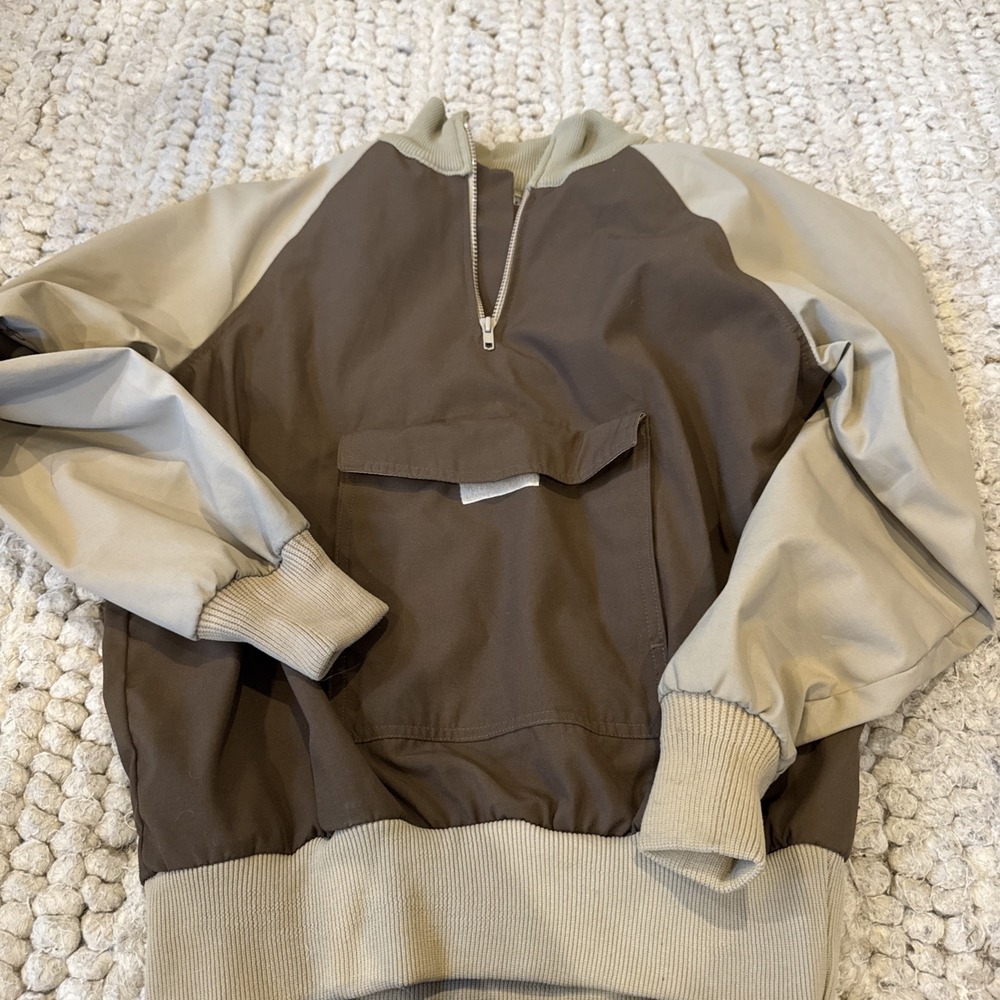 Vintage Mother Karen's Men's‎ Medium Quarter Zip Brown Pullover Sweater USA Made